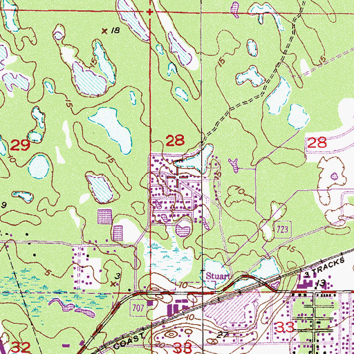 Topographic Map of Palm Lake Park, FL