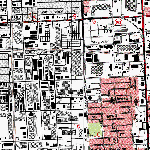 Topographic Map of Westgate, FL