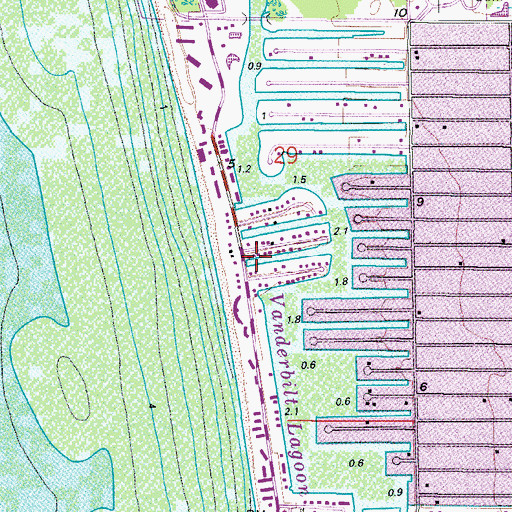 Topographic Map of Vanderbilt Beach Estates, FL