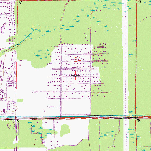 Topographic Map of Willoughby Acres, FL