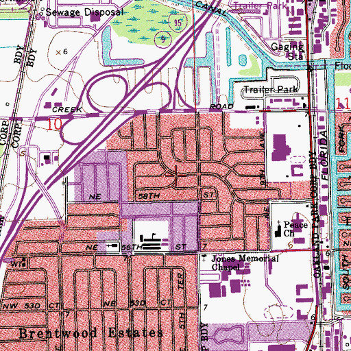 Topographic Map of Collier Estates, FL