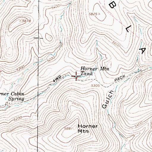 Topographic Map of Horner Mountain Tank, AZ
