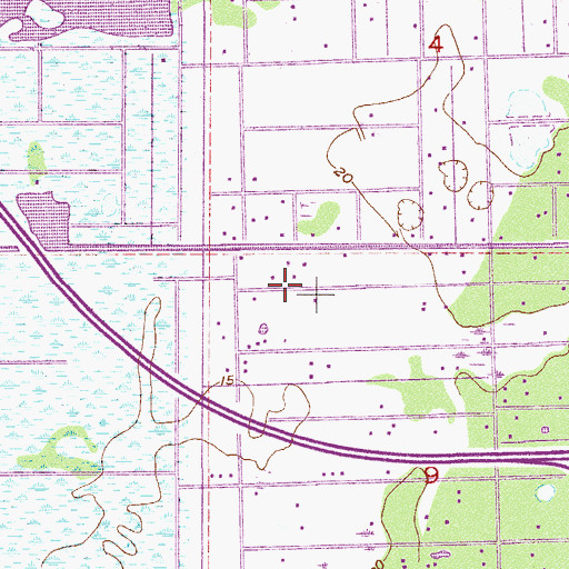 Topographic Map of Canaveral Acres, FL