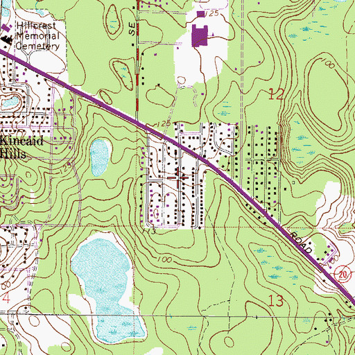 Topographic Map of Kreftwood Estates, FL