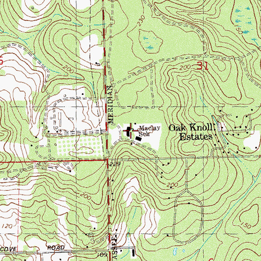 Topographic Map of Maclay School, FL