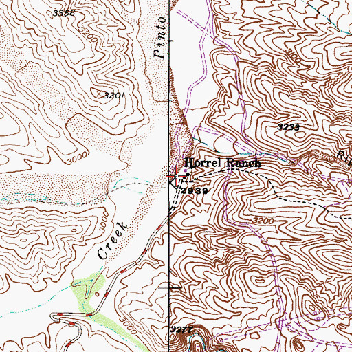 Topographic Map of Horrel Ranch, AZ