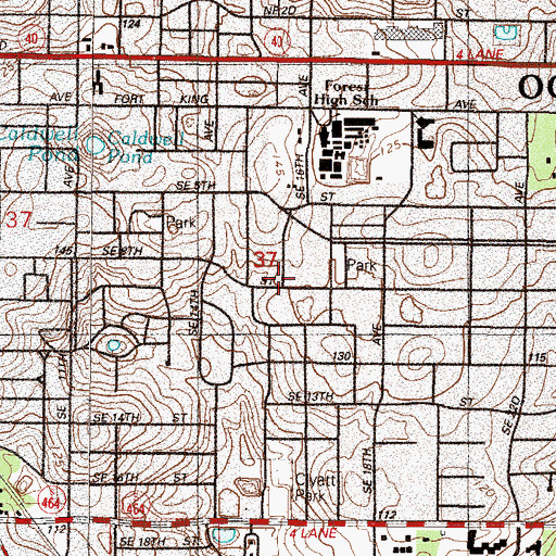 Topographic Map of Unitarian Universalist Fellowship of Marion, FL