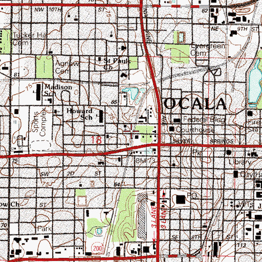 Topographic Map of Ascension Lutheran Church, FL