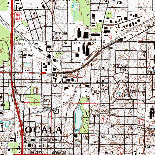 Topographic Map of Sunnyside Christian Center, FL