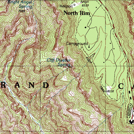 Topographic Map of Cliff Dweller Spring, AZ
