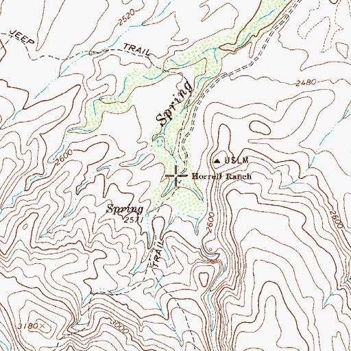 Topographic Map of Horrell Ranch, AZ
