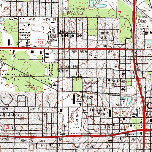 Topographic Map of First Church of Christ Scientist (historical), FL
