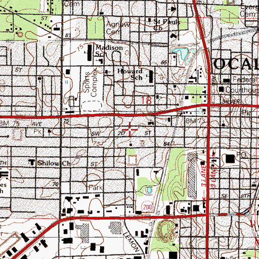 Topographic Map of Immaculate Heart of Mary Church, FL