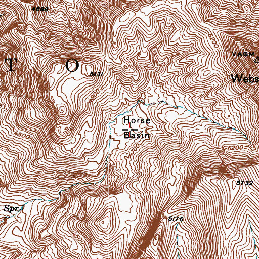 Topographic Map of Horse Basin, AZ