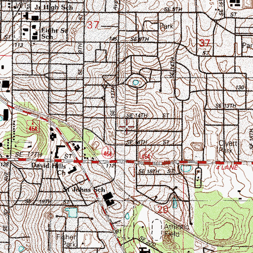 Topographic Map of Moss Bluff Baptist Church, FL