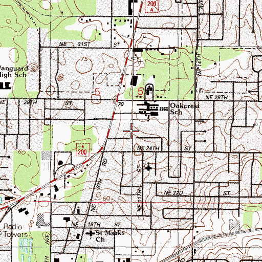 Topographic Map of Free Will Baptist Church, FL