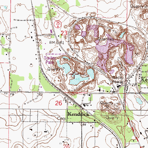 Topographic Map of Kendrick Baptist Church, FL