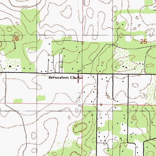 Topographic Map of New Jerusalem Missionary Baptist Church, FL