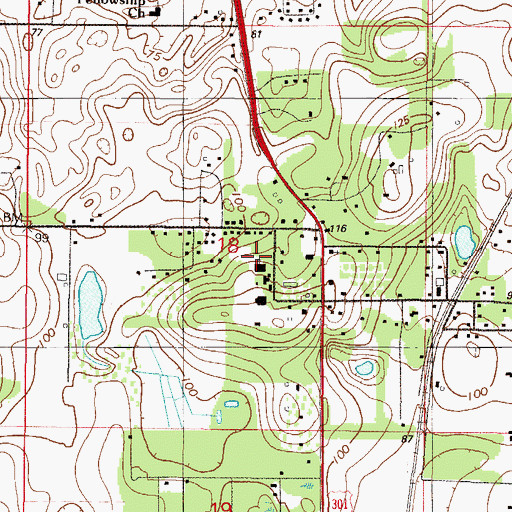 Topographic Map of First Baptist Church of Summerfield, FL