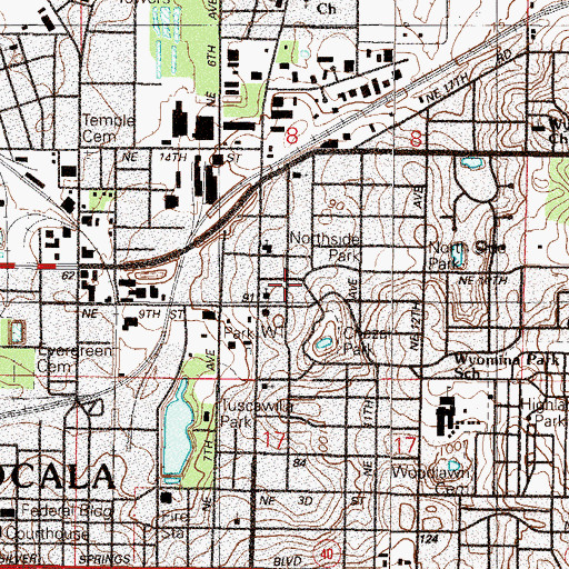 Topographic Map of Temple Baptist Church, FL