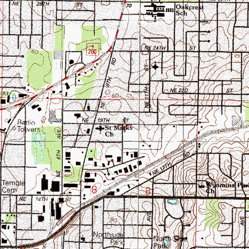 Topographic Map of Siloan Baptist Church, FL