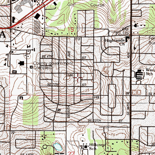 Topographic Map of Memorial Baptist Church, FL