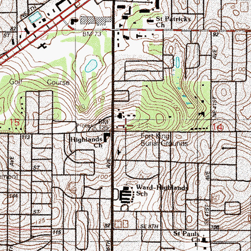 Topographic Map of Highlands Baptist Church, FL
