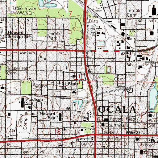 Topographic Map of Mount Sinai House of Prayer, FL