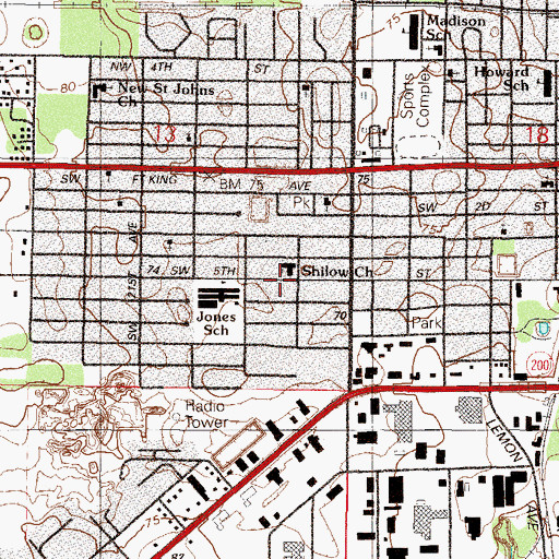 Topographic Map of Covenant Missionary Baptist Church, FL