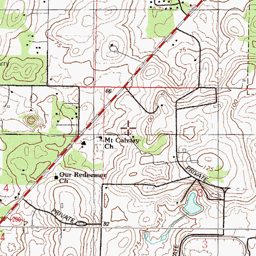 Topographic Map of Calvary Baptist Church, FL