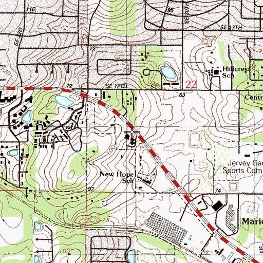 Topographic Map of Church of Christ, FL