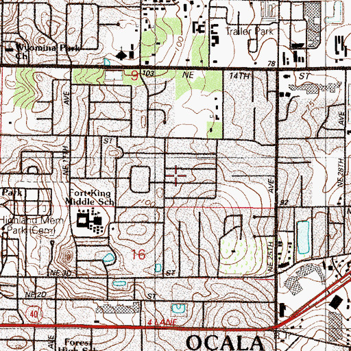Topographic Map of First Pentecostal Church, FL