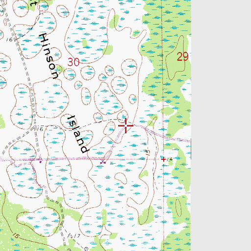 Topographic Map of Deliverance Evangelistic Church, FL