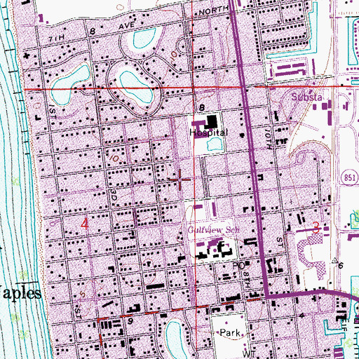 Topographic Map of Naples Community Baptist Church, FL
