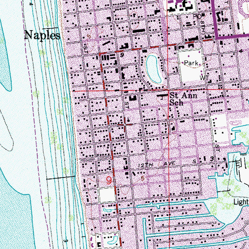 Topographic Map of Naples Christian Church, FL