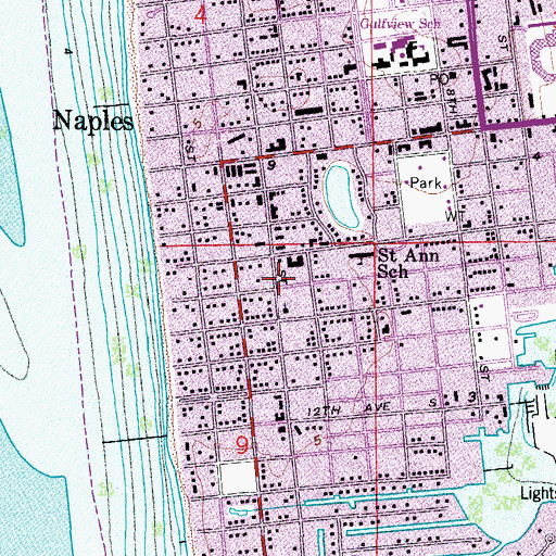 Topographic Map of Saint Barnabas Episcopal Church, FL
