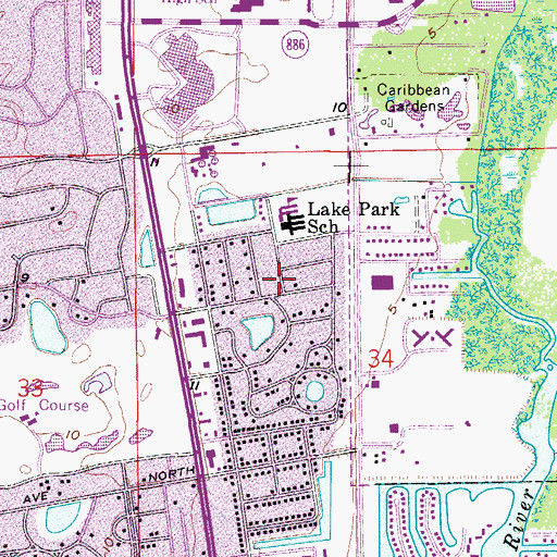 Topographic Map of Saint Peters Catholic Church, FL