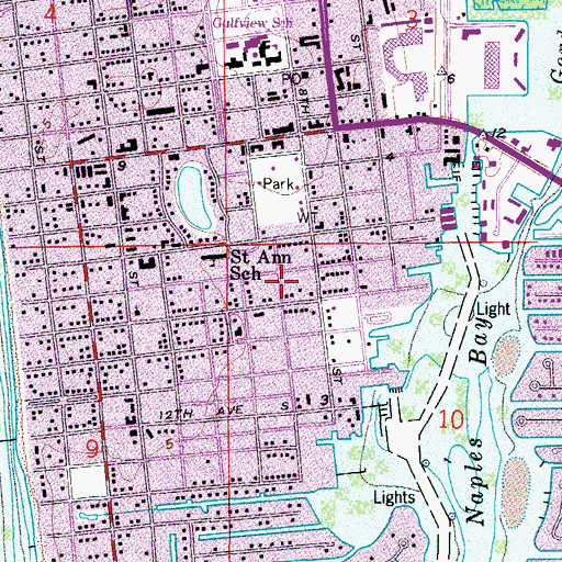 Topographic Map of Golden Gate Church of Christ, FL