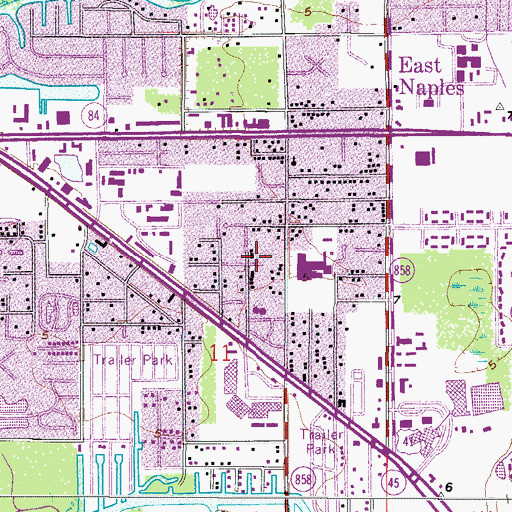 Topographic Map of First United Methodist Church, FL
