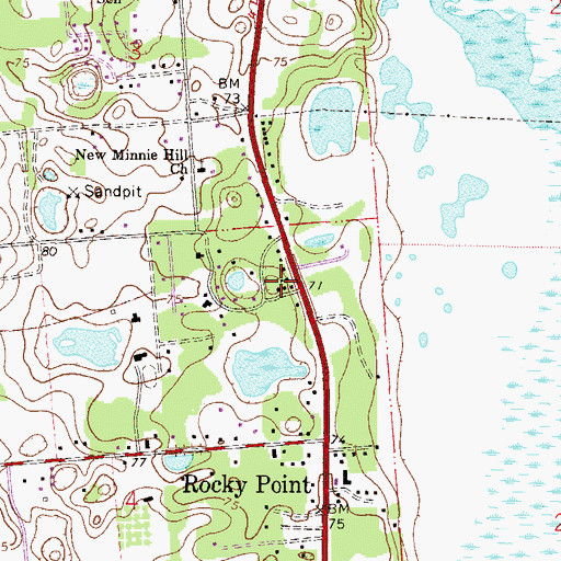 Topographic Map of Malore Gardens, FL