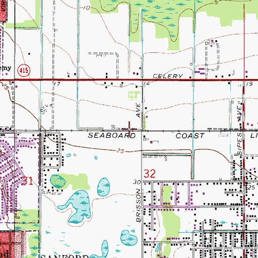 Topographic Map of Brisson Railroad Station, FL