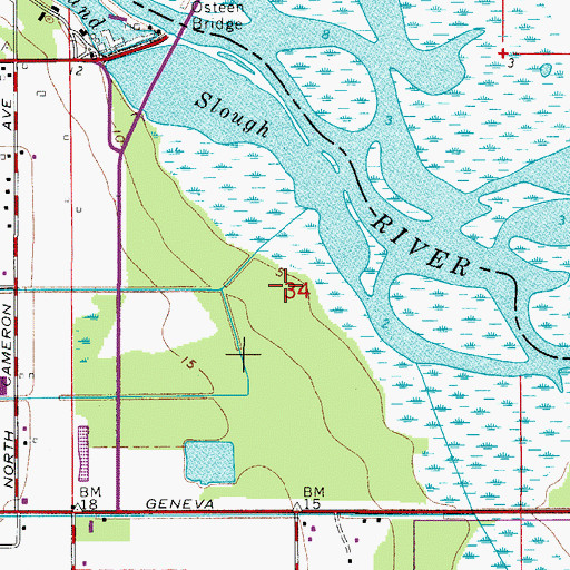 Topographic Map of Beck Hammock, FL