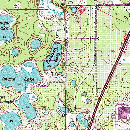 Topographic Map of Bahia Subdivision, FL