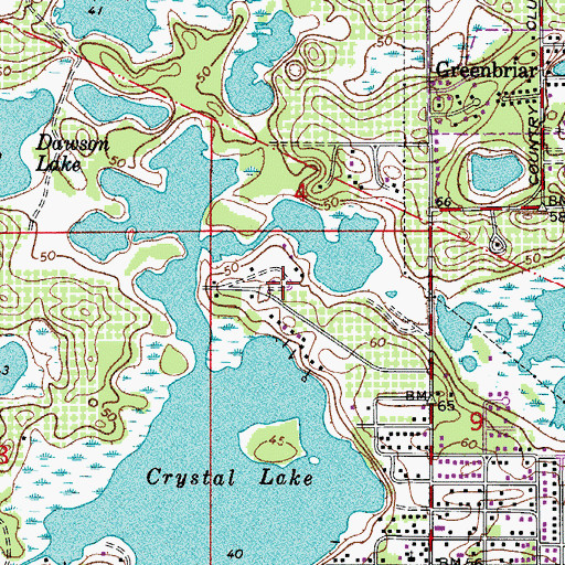 Topographic Map of Crystal Point, FL