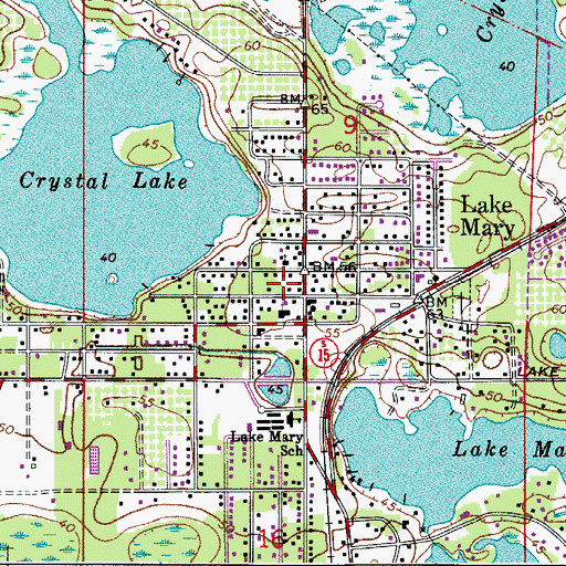 Topographic Map of Crystal Lake Shores, FL