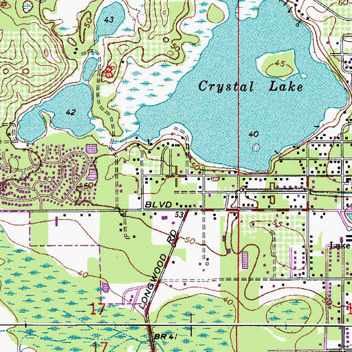 Topographic Map of Crystal Heights, FL