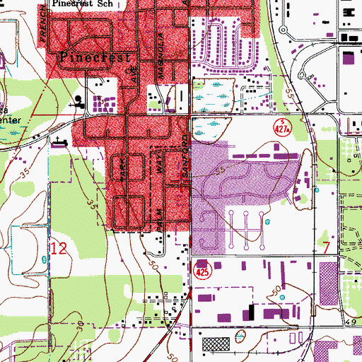 Topographic Map of Flora Heights, FL