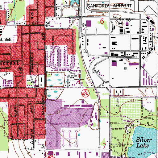 Topographic Map of Lordland, FL