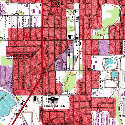 Topographic Map of Woodruffs Subdivision, FL