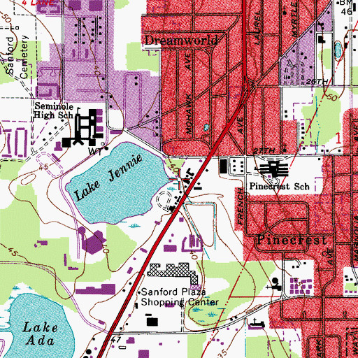 Topographic Map of Druid Park, FL